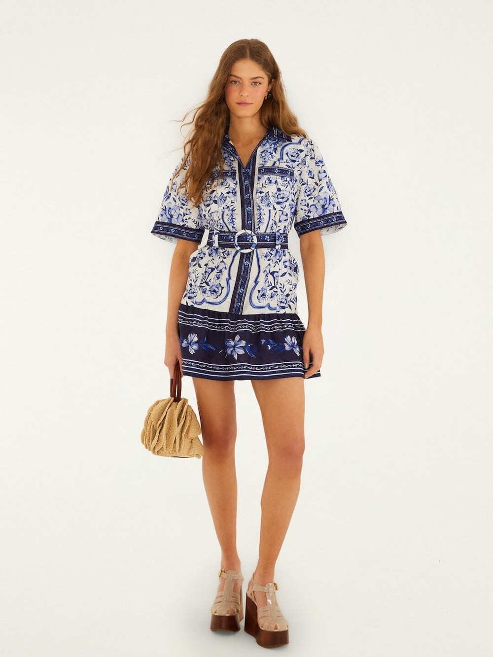 NWT FARM Rio Porcelain Garden mini dress